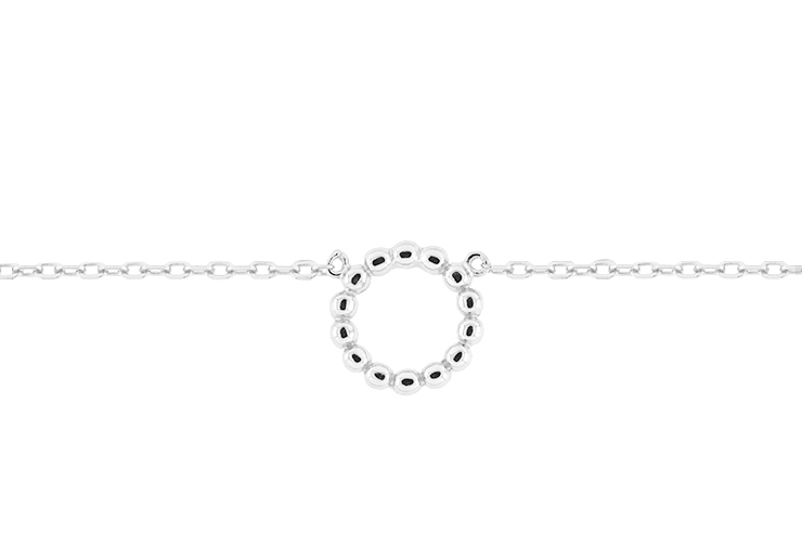 Collar plata 925 anilla de bolas