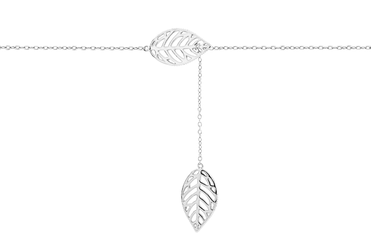 Collar plata 925 hojas 