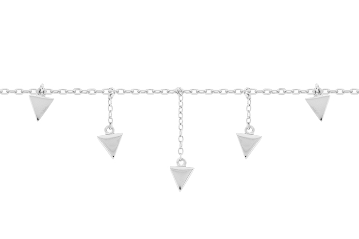 Collar plata 925 5 triangulos 