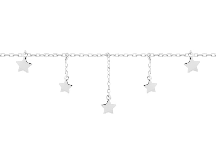 Silver 925 stars necklaces 38+5cm sterling silver