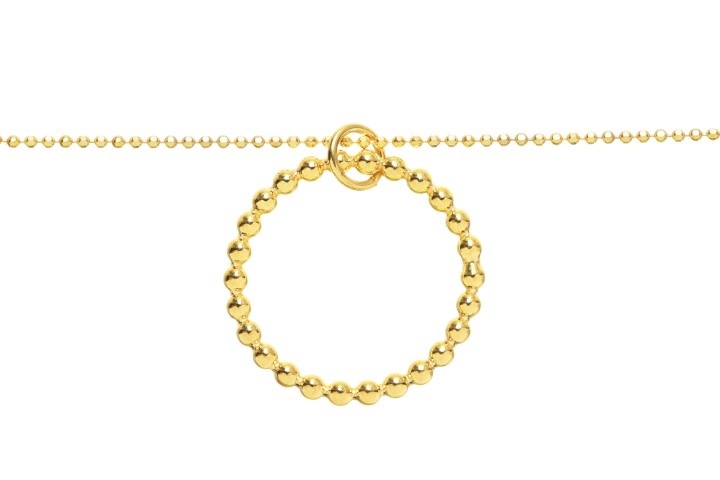 Collar plata 925 anilla bolitas cadena diamantada 