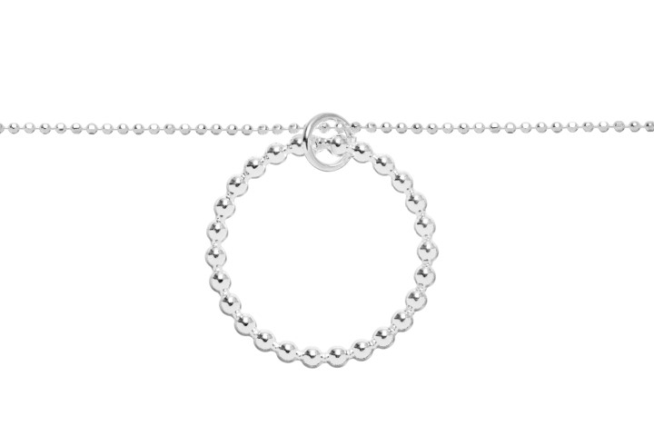 Collar plata 925 anilla bolitas cadena diamantada 