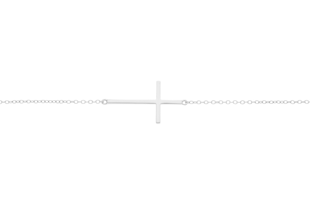 [09921C0000PL] Collar plata 925 cruz apaisada (Plata)