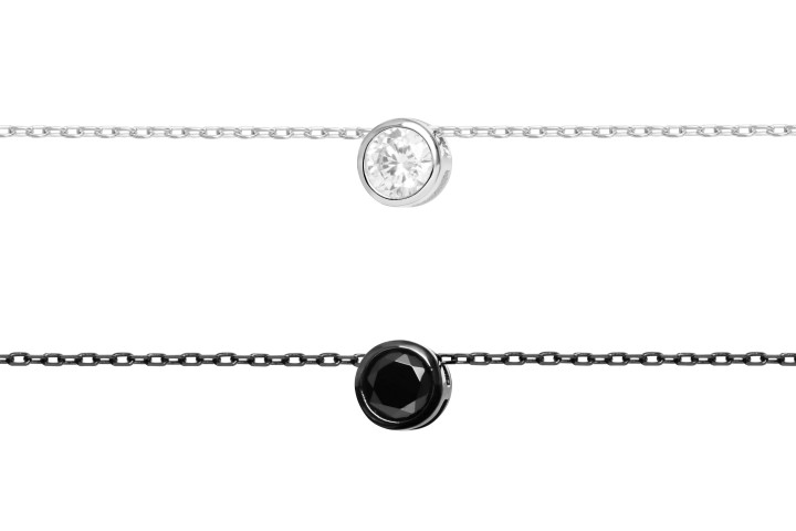 Silver 925 cz necklace 38+5cm rutenium plated