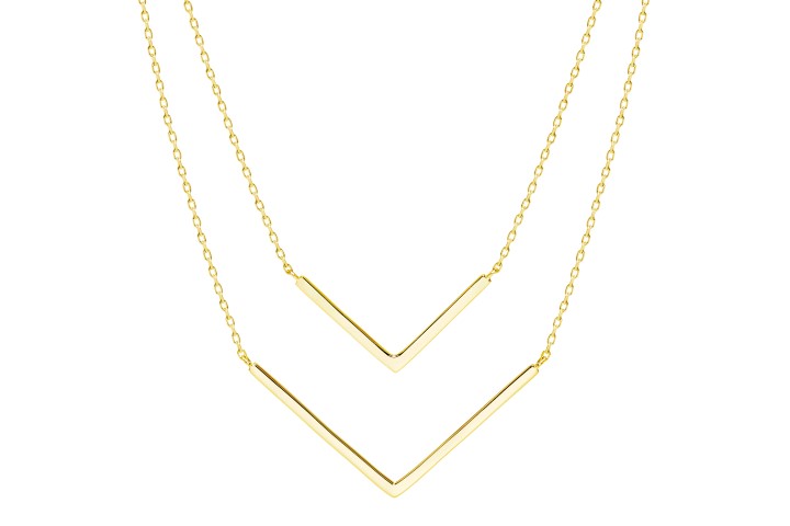 Collar plata 925 doble pico con 5cm alargo 