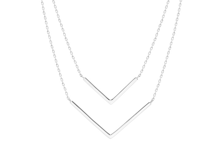 Collar plata 925 doble pico con 5cm alargo 