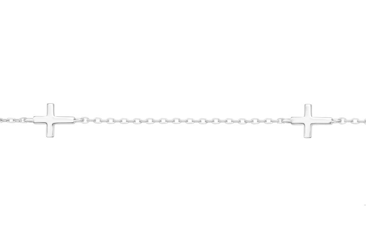 Silver 925 necklace five cross 38+5cm sterling silver