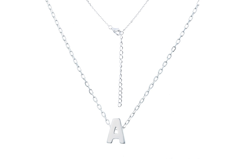 Collar plata 925 iniciales 38+5cm alargo 