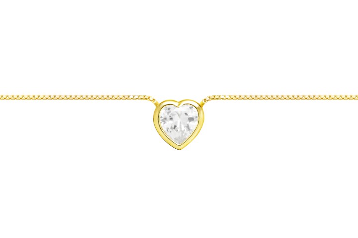 Collar plata 925 zirconita corazon