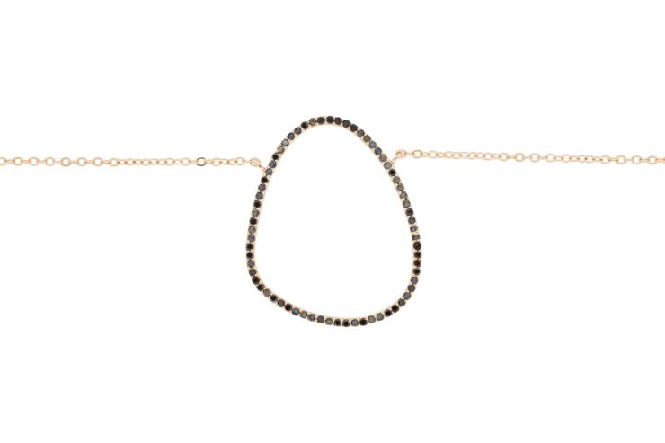 Silver 925 cz necklace 38+5cm rose gold plated