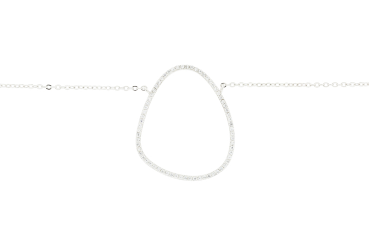 Silver 925 cz necklace 38+5cm rose gold plated
