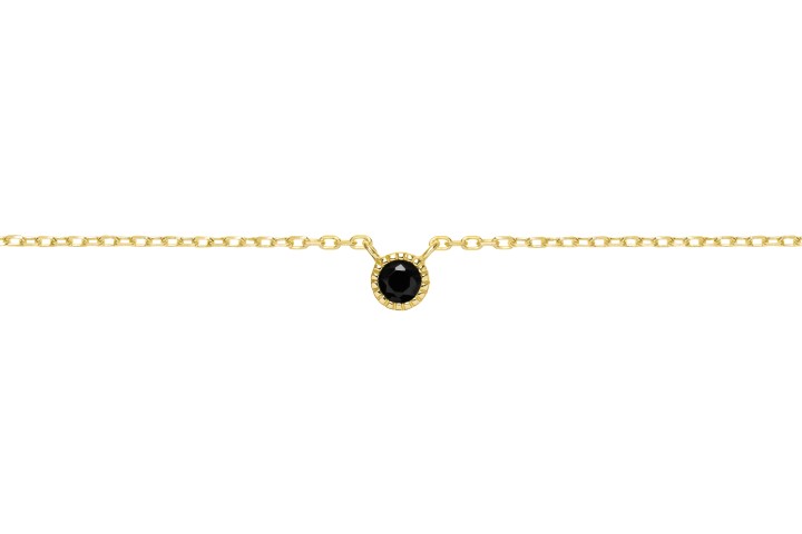 Silver cz necklace 38+5cm rose gold plated