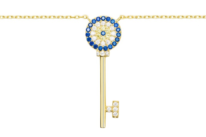 [10258C382ZBL] Silver 925 necklace 38+5cm rhodium (Gold plated)