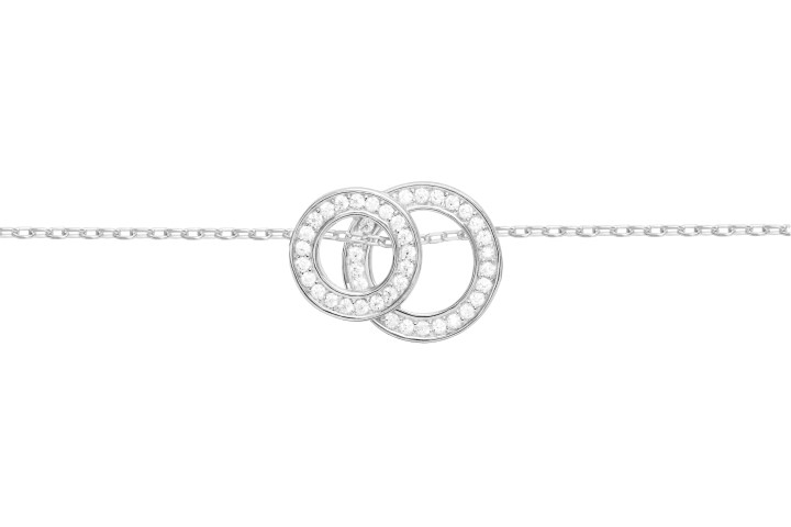 [10267C381ZBL] Silver 925 cz necklace 38+5cm rose gold plated (White, Rhodium plated)
