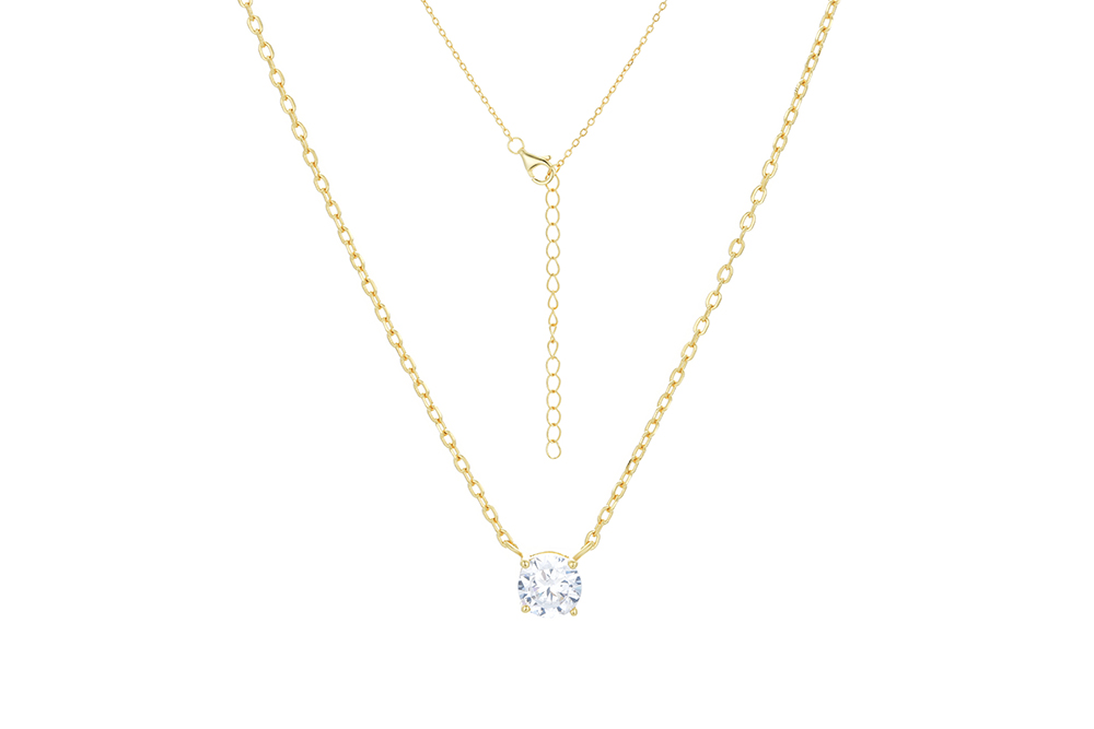 Sterling silver 5mm zirconia necklace