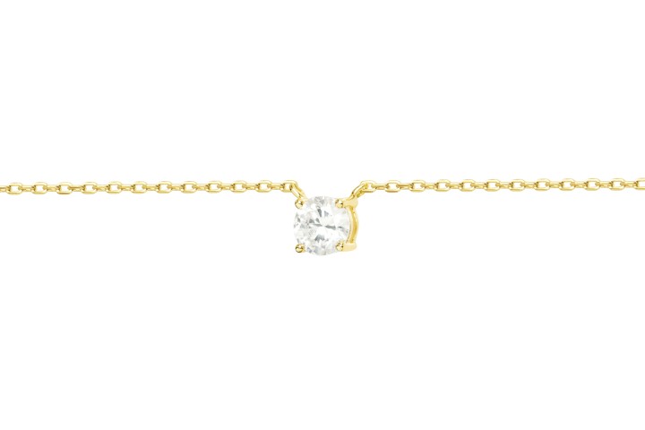 [10432C382ZBL] Collar plata 925 zirconita 4mm (Oro)