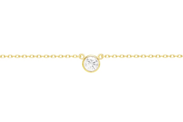 [10436C382ZBL] Collar plata 925 zirconita 5mm  (Blanca, Oro)