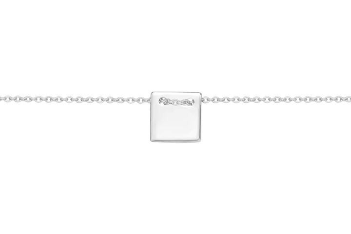 Collar plata 925 placa cuadrada 