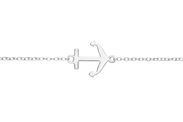 Collar plata 925 ancla apaisada 