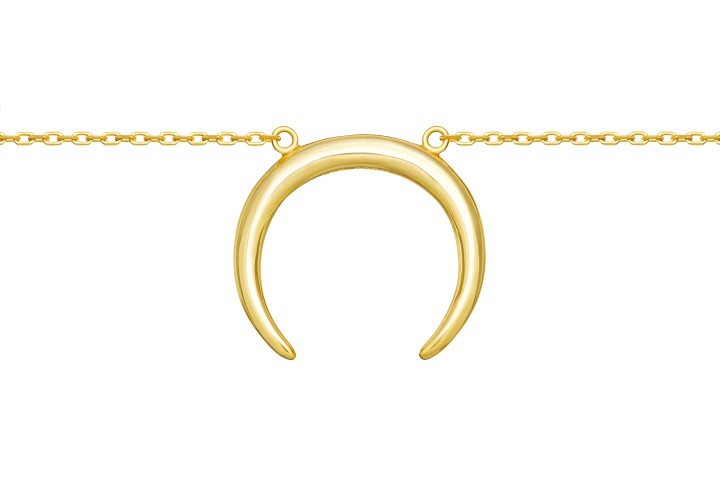 Silver 925 horn necklace 38+5cm sterling silver