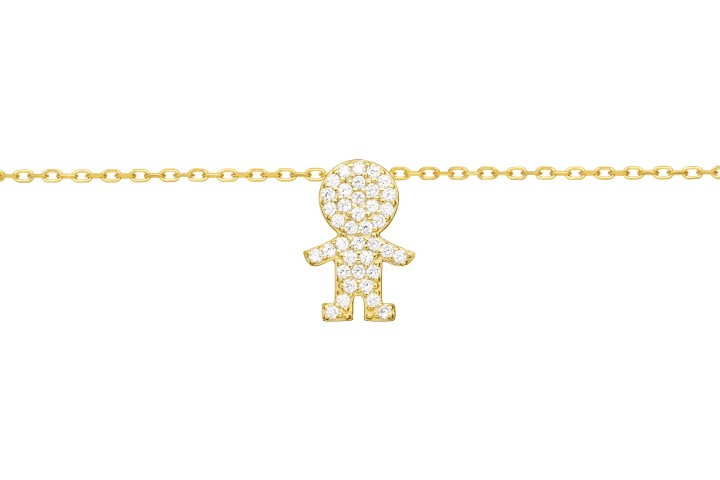 [10599C382ZBL] Silver 925 necklace 38+5cm rose gold plated (White, Gold plated)
