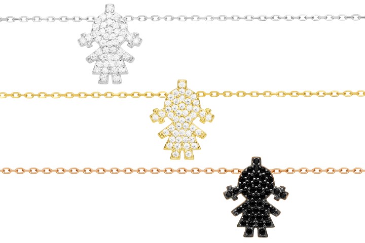 Silver 925 necklace 38+5cm rose gold plated