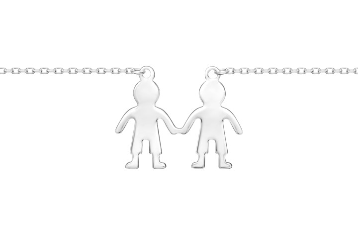 Silver 925 boy & boy necklace 38+5cm sterling silver