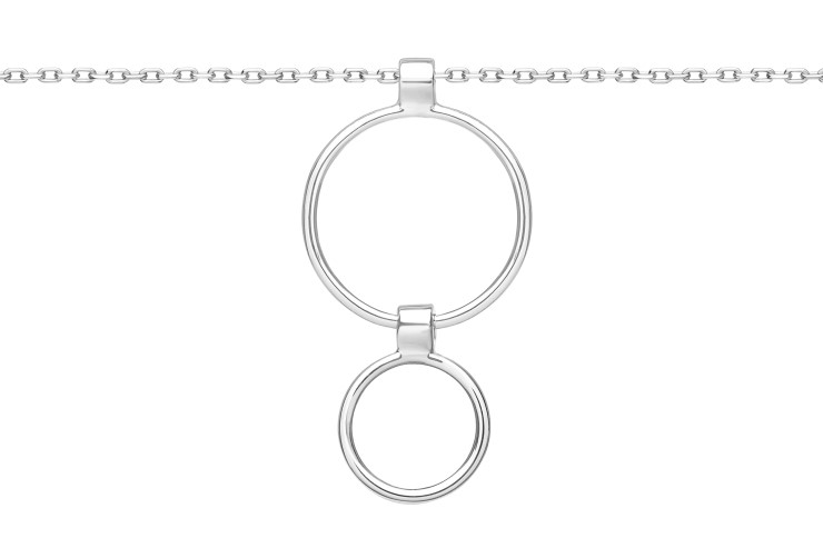 Collar plata 925 doble círculo 