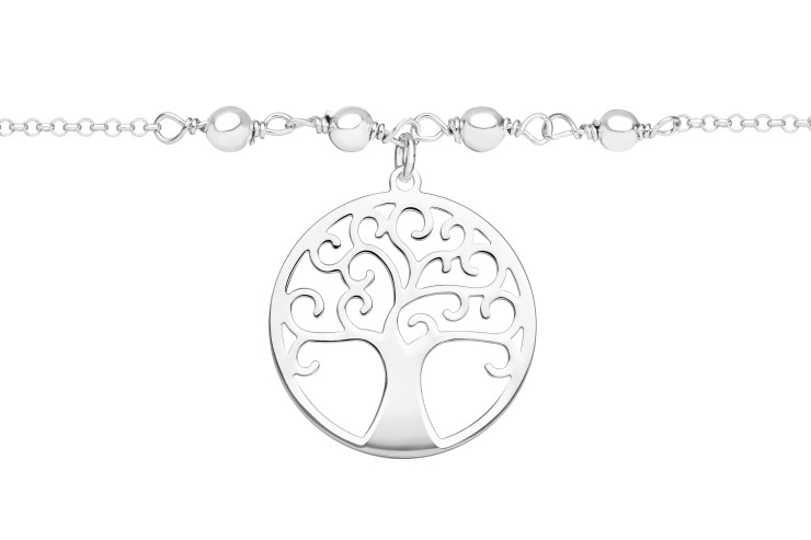 Silver 925 tree of live neckla 38+5cm sterling silver