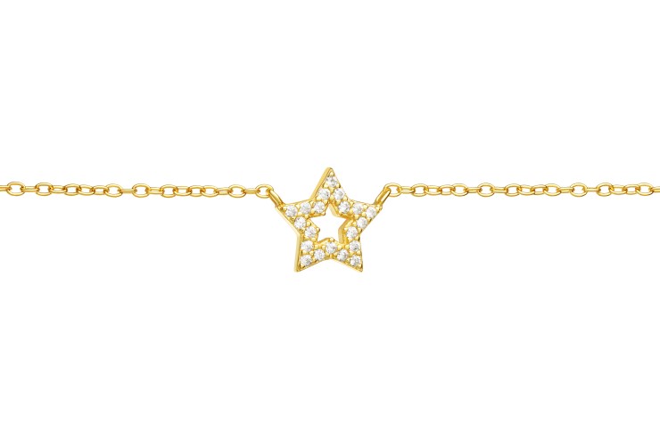 [10887C382ZBL] Collar plata 925 estrella con zirconita  (Oro)
