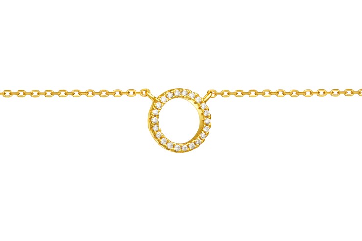 Silver 925 cz necklace 38+5cm rutenium plated