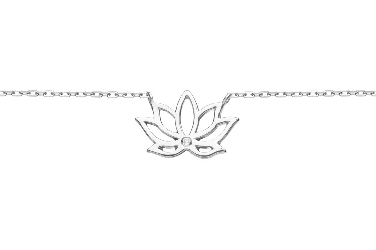 Collar plata 925 flor de loto con zirconita 