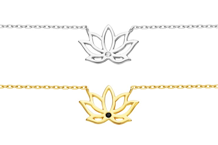 Collar plata 925 flor de loto con zirconita 