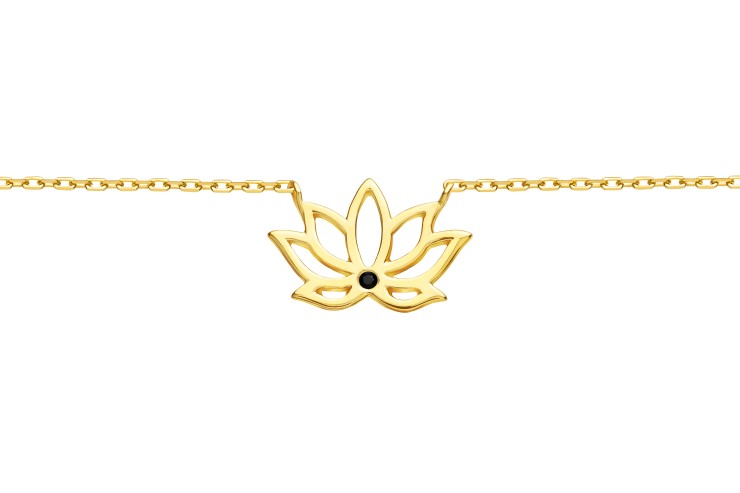 Collar plata 925 flor de loto con zirconita 