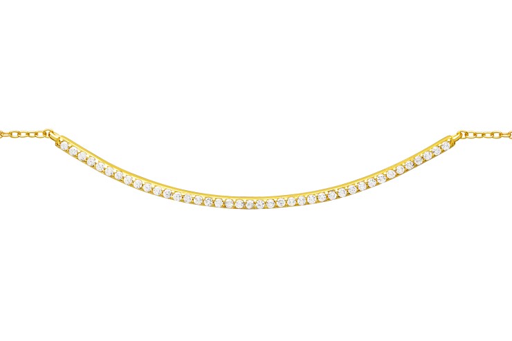 Silver 925 cz necklace 40+5cm rose gold plated