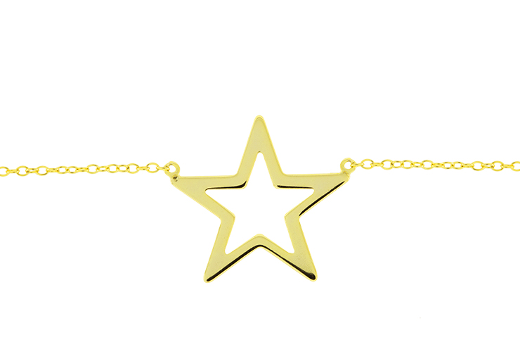 Silver 925 necklace star 38+5cm sterling silver