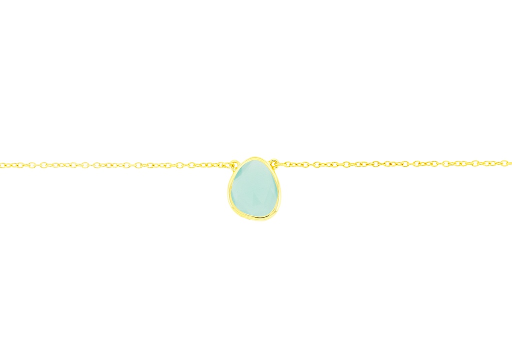 Silver 925 necklace semi preci 38+5cm rose gold plated