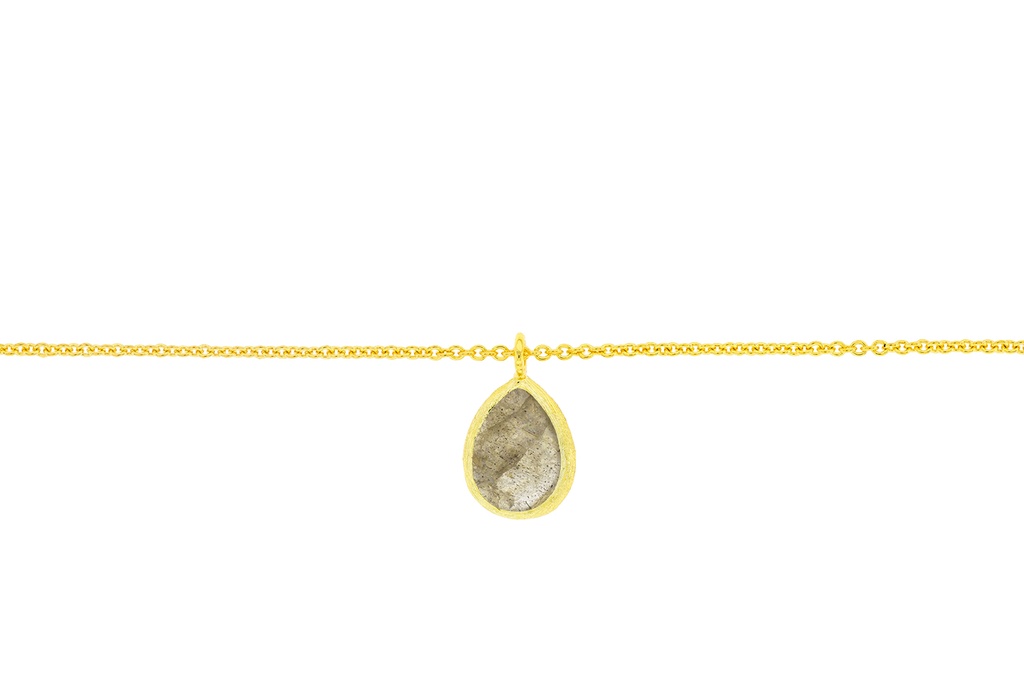 [11116C382RLB] Collar plata 925 piedras semi preciosas  (Piedra semipreciosa, Labradorita, Oro)