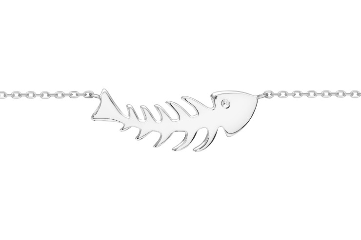 Collar plata 925 raspa de pescado 