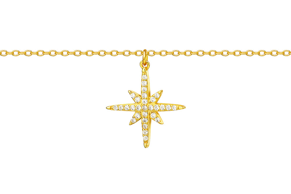 [11271C382ZBL] Collar plata 925 rosa de los vientos  (Blanca, Oro)