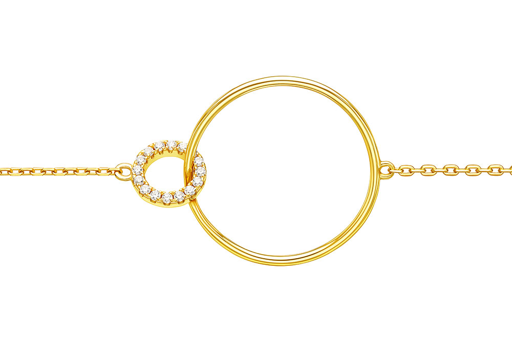 Collar plata 925 zirconita dos circulos