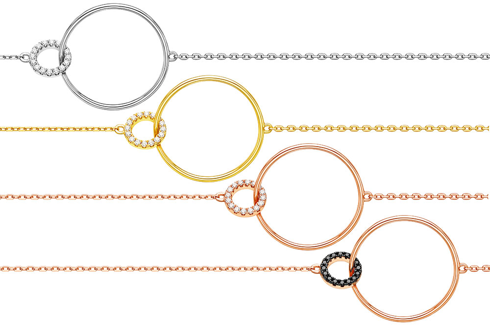 Collar plata 925 zirconita dos circulos