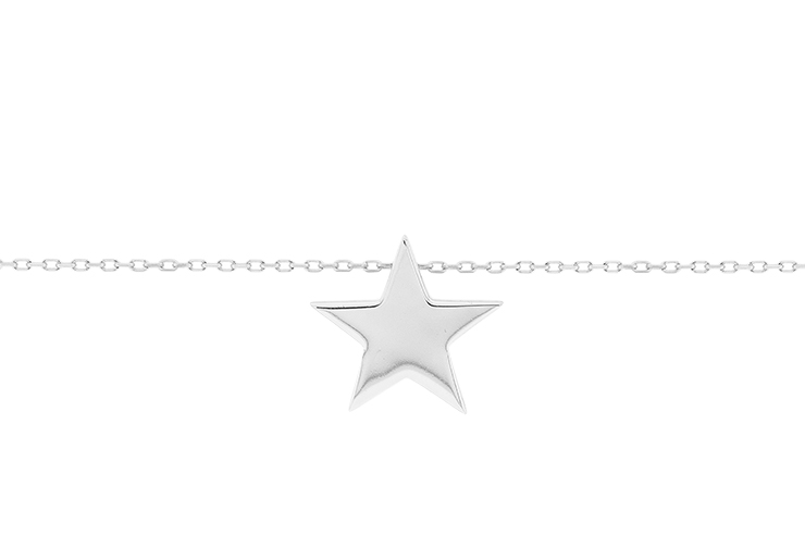 Silver 925 star necklace 38+5cm sterling silver