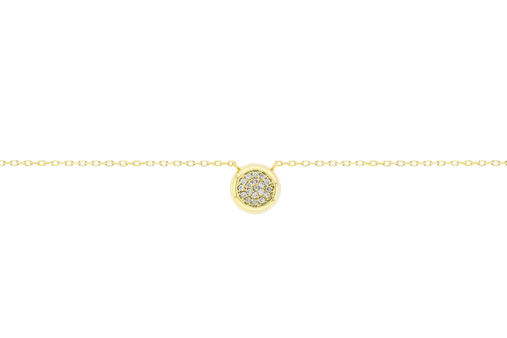 [11324C382ZBL] Silver 925  cz necklace 38+5cm rose gold plated (Gold plated)