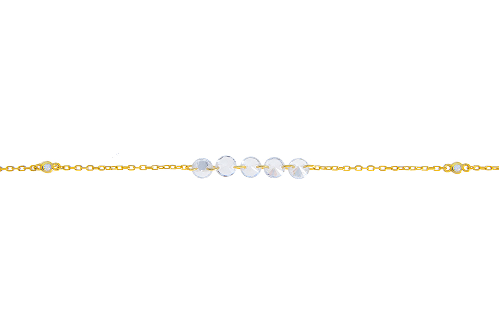 [11330C382ZBL] Silver 925  cz necklace 38+5cm rose gold plated (Gold plated)