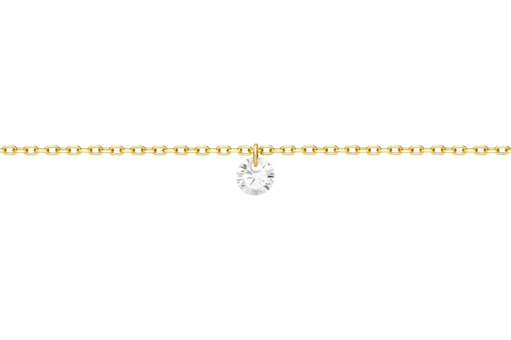 [11331C382ZBL] Collar plata 925 zirconita (Oro)