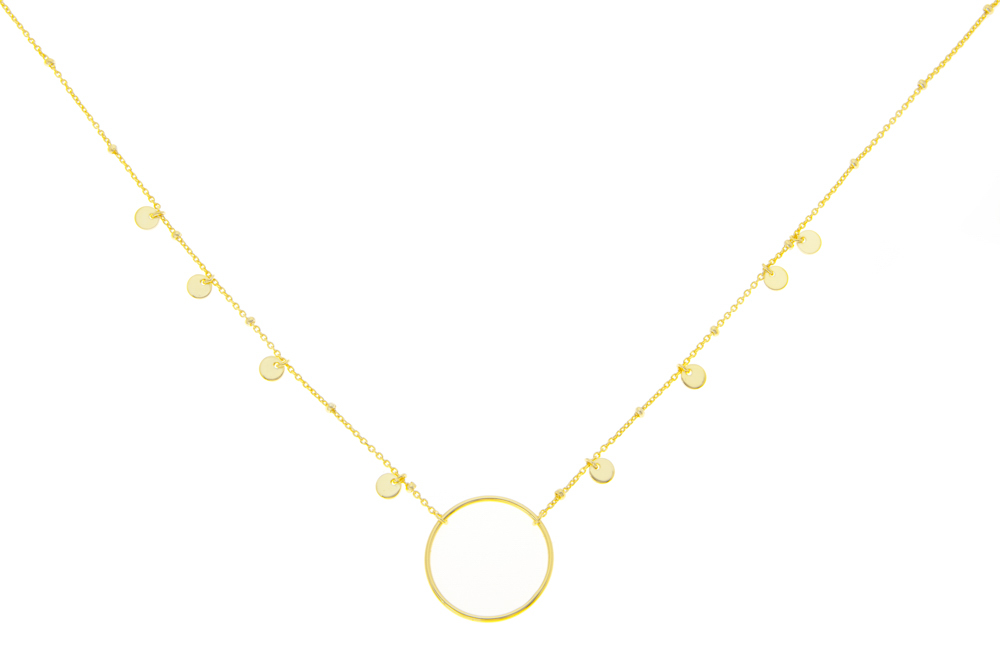 Collar plata 925 circulo con plaquitas