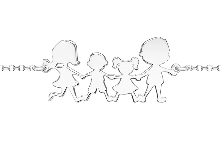 Silver 925 family necklace 38+5cm sterling silver