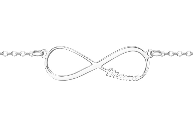 Silver 925 mama infinity neckl 38+5cm sterling silver