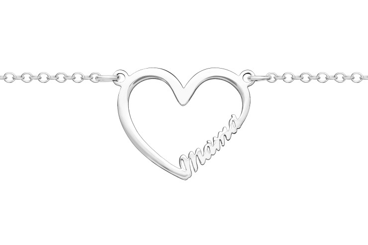 Collar plata 925 corazón mama 